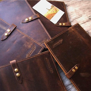Portafolio de cuero personalizado: regalo corporativo, hecho a mano, estilo vintage