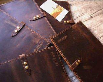 Gepersonaliseerde leren portfolio-organizer in bulk Logo: relatiegeschenk voor klanten, medewerkers, teamleden