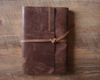 Personalized Leather Photo Album: Handmade Wedding Guest Book