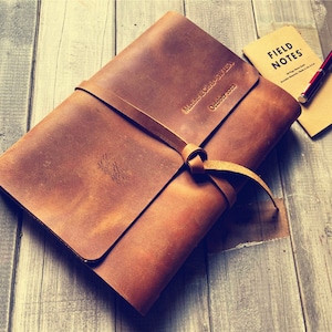 Leather Journal Bound Notebook Personalized A5 Leather Sketchbook