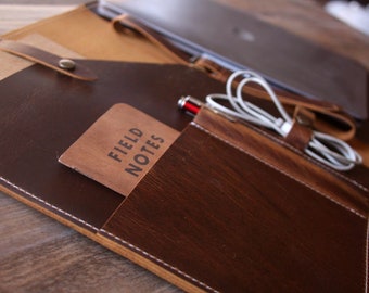 Personalized Buffalo Leather iPad Case: Vintage Handmade Cover