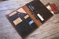 Personalized Buffalo Leather Portfolio: Vintage Document Holder, Legal Pad A4 product logo