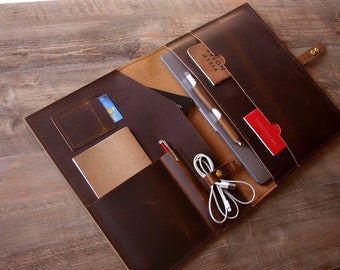 Leather MacBook Pro Sleeve: Personalized Buffalo Leather Portfolio