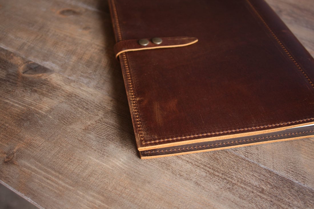 Custom Leather Portfolio Binder 3 Ring With Zipper for Men Etsy