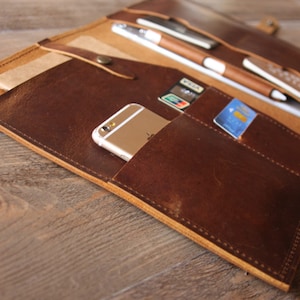 Personalized Leather iPad Pro Sleeve: Handmade Business Gift