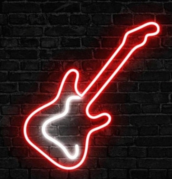 Guitar neon sign Music neon light sign Music Led neon sign Etsy