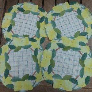 napperons de table appliques brodés à la main vintage ensemble de linge de 4 fruits design