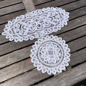 lace dressing table mats Vintage 25 x 25 Handmade Crochet Lace Vanity Dressing Table Mat Square