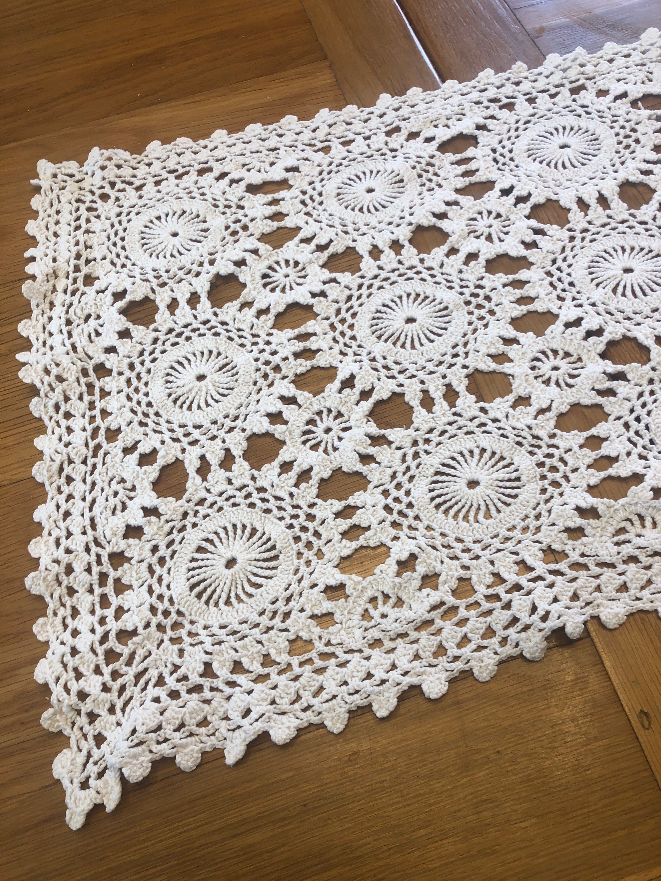 VINTAGE CROCHET Cotton Lace Table Mats Dressing Table Mats Etsy UK