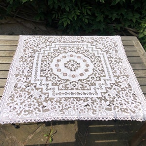 Vintage cotton lace tablecloth table covering tablecloth