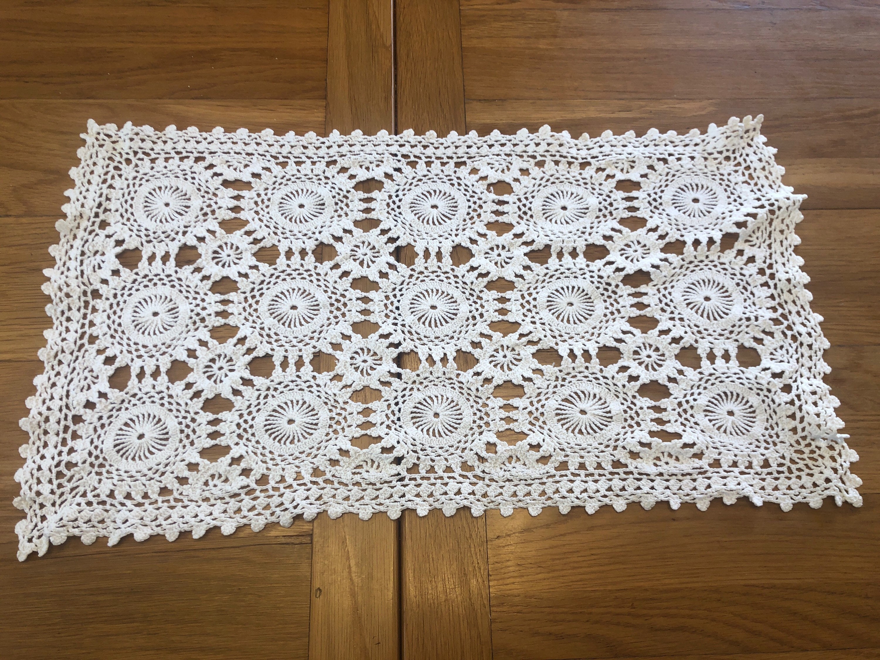 VINTAGE CROCHET Cotton Lace Table Mats Dressing Table Mats Etsy UK