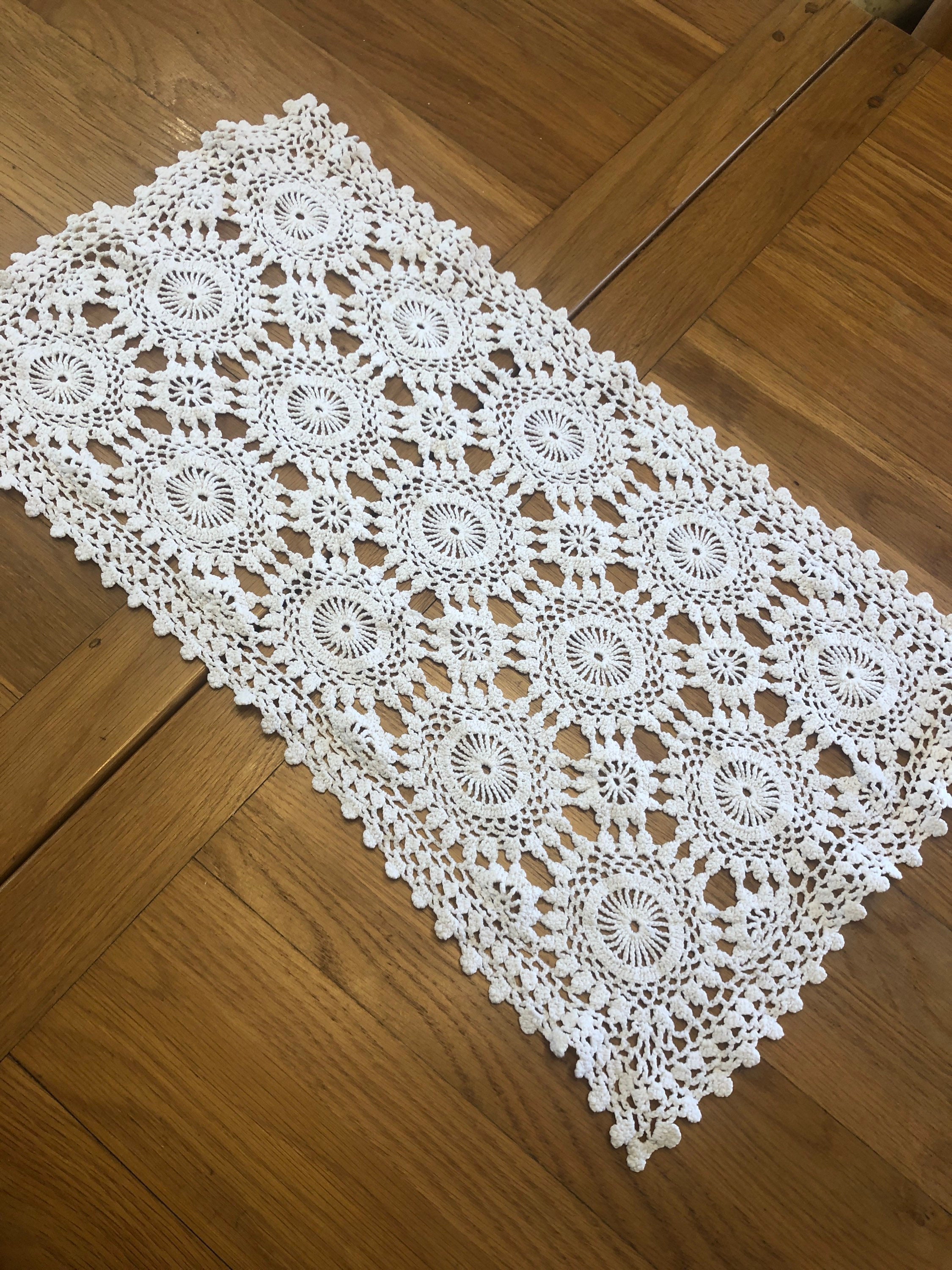 VINTAGE CROCHET Cotton Lace Table Mats Dressing Table Mats Etsy UK