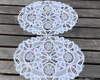 Set of 4 Vintage Lace Doily Tablecloth Napkins Dressing Table Mats ...