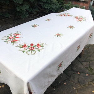 Lindas velas de Natal vintage estampadas com fios dourados toalha de mesa oblonga bege presente de Natal