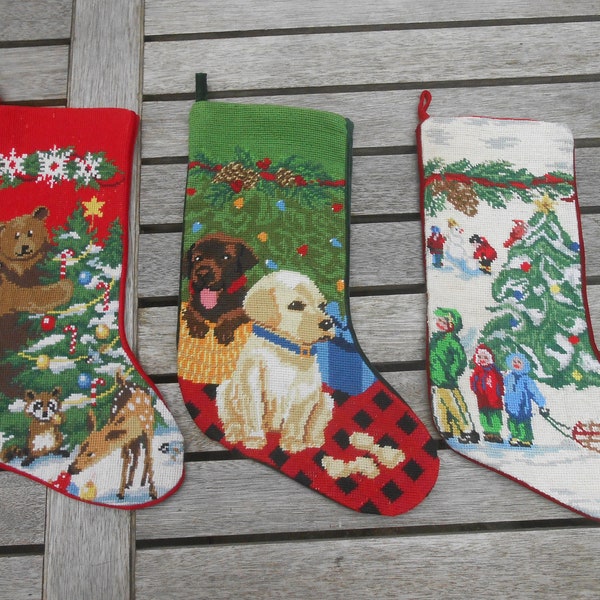 Needlepoint Christmas Stockings Etsy