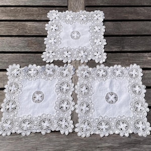 lace dressing table mats Amazon.com: ARTABLE Lace Doily Placemats Round Lace Place Doilies Embroidered Flower Cup Mat Vase Mat for Table Topper Home Decoration Dinner Table (12'' Round 2pcs Set, Stone Grey) : Home & Kitchen