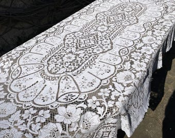 NOTTINGHAM レース 長方形テーブルクロス - Etsy 日本