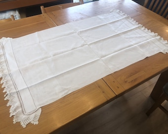 Swedish Vintage Tablecloth Linen Blue White Country Style