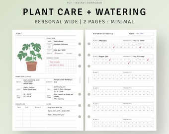 Pflanzen Planer Printable Personal Wide, Garten Journal Tagebuch, Zimmerpflanzen Planer, Pflanze Gießen Planer Tagebuch, Indoor Pflanzen Pflege PDF