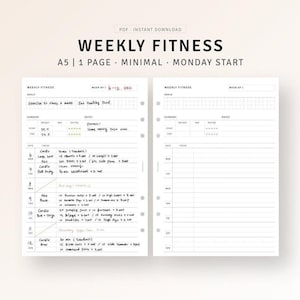 May include: A black and white printable weekly fitness planner with a grid layout. The planner includes sections for goals, summary, date, focus, and notes. The planner is designed for a Monday start and includes the week of December 6th to 12th.