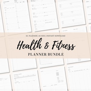 20+ Health Fitness Planner Printable A5 Inserts Bundle, Health Body Measurement Sheet, Weight Loss Tracker, Eating Journal, Digital Download