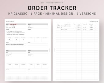 Online Shopping Order Tracker Printable HP Classic Inserts, Purchase Journal Template, Expense Tracking List, Holiday Gift Delivery Log