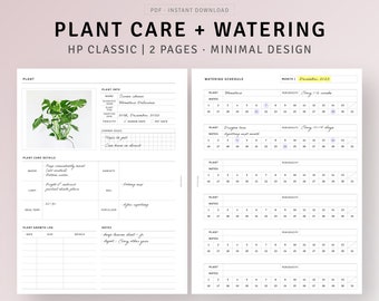 Plant Planner Printable HP Classic Inserts, Garden Journal, Plant Watering Schedule Log, Houseplant Plant Care Tracker, Instant Download PDF