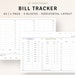 A5 Size, Bill Tracker Printable Payment Reminder, Finance Money Planner ...