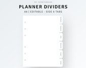 A6 Inserts, Planner Dividers Printable Dividers Side Tab, Index Page Finder, Fillable A6 Planner Cover Dashboard Templates, Agenda Dashboard
