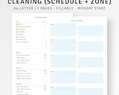 EDITABLE Printable Cleaning Schedule Template A4 Letter Weekly Daily Cleaning Checklist Planner for Home Organization Cleaning Routine Chart