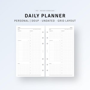 Personal, Daily Schedule Organizer Printable Daily Agenda Template, Blank Day Planner Pages, To do list, Day on A Page, Digital Download