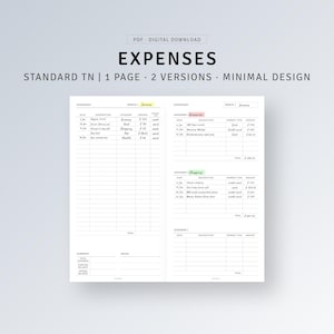 May include: A printable expense tracker with two versions, one for groceries and one for shopping. The tracker includes columns for date, description, category, payment type, and amount. The month is January.