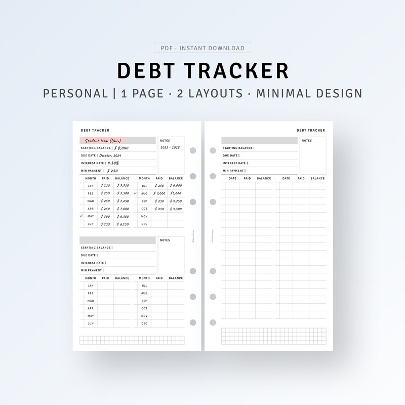 Debt Tracker - Etsy