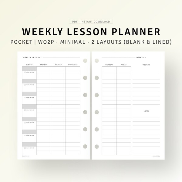 Multiple Student Lesson Planner Etsy
