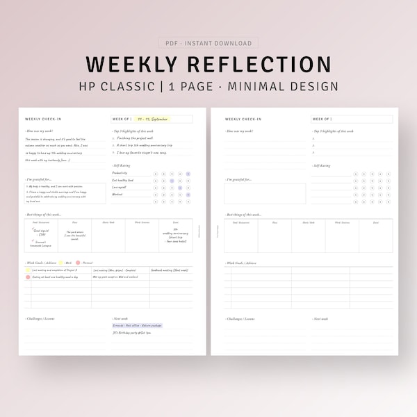 Goal Reflection Template Etsy Goal Reflection Template Etsy