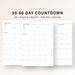 30 60 Day Countdown Tracker Printable A5 Planner Inserts, Habit ...
