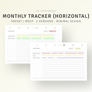 Habit Tracker Pocket Size Printable Inserts, Weekly Monthly Task Bills Chores Routine Planner, 30-Day Routine Tracker, ADHD To do list
