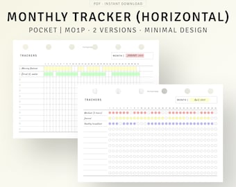Habit Tracker Pocket Size Printable Inserts, Weekly Monthly Task Bills Chores Routine Planner, 30-Day Routine Tracker, ADHD To do list