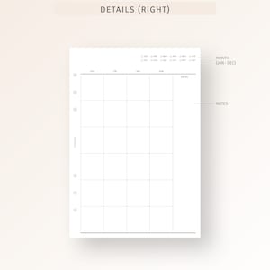Monthly Planner Printable A5 Planner Inserts, Undated Monthly Template ...