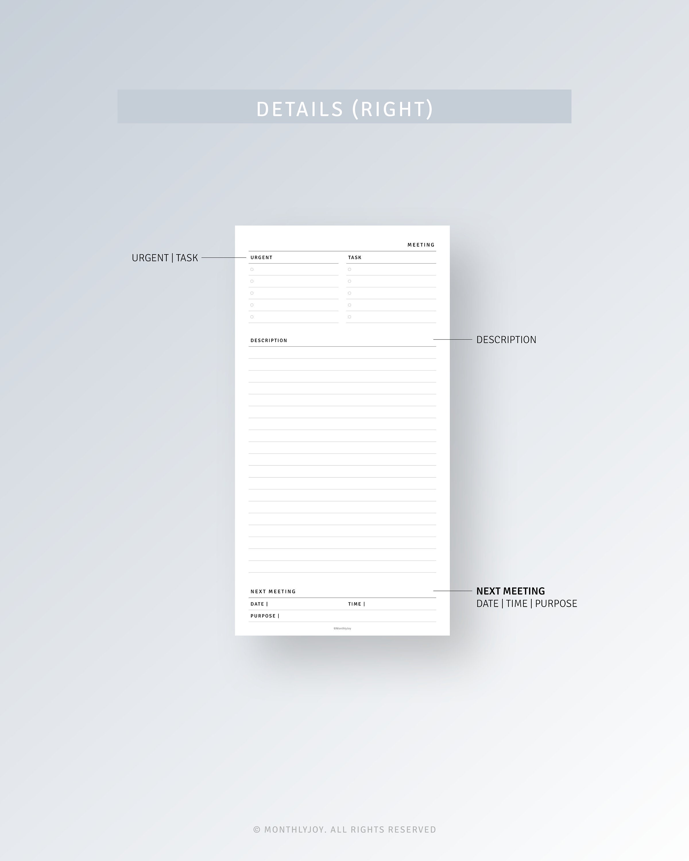 STANDARD TN | Meeting Notes Printable Discussion Notes Page, Meeting ...