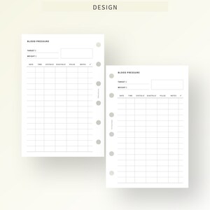 Blood Pressure Log Printable Pocket Size Inserts, Medical Vitals ...