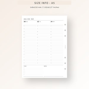 A5 Inserts, 2024 Weekly Planner Printable 2024 Dated Weekly Schedule ...
