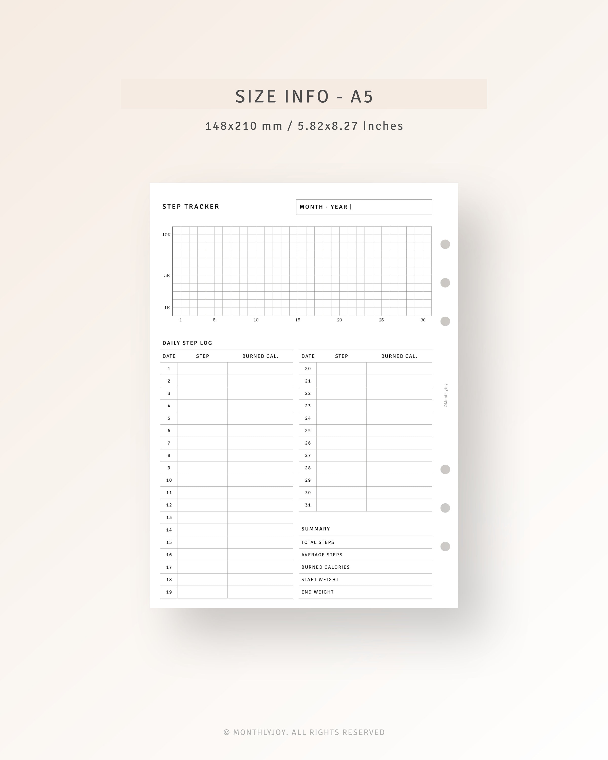 Kellogs Step Tracker Step Tracker Printable A5 Inserts, Weight Loss Tracker, Calorie Log ...