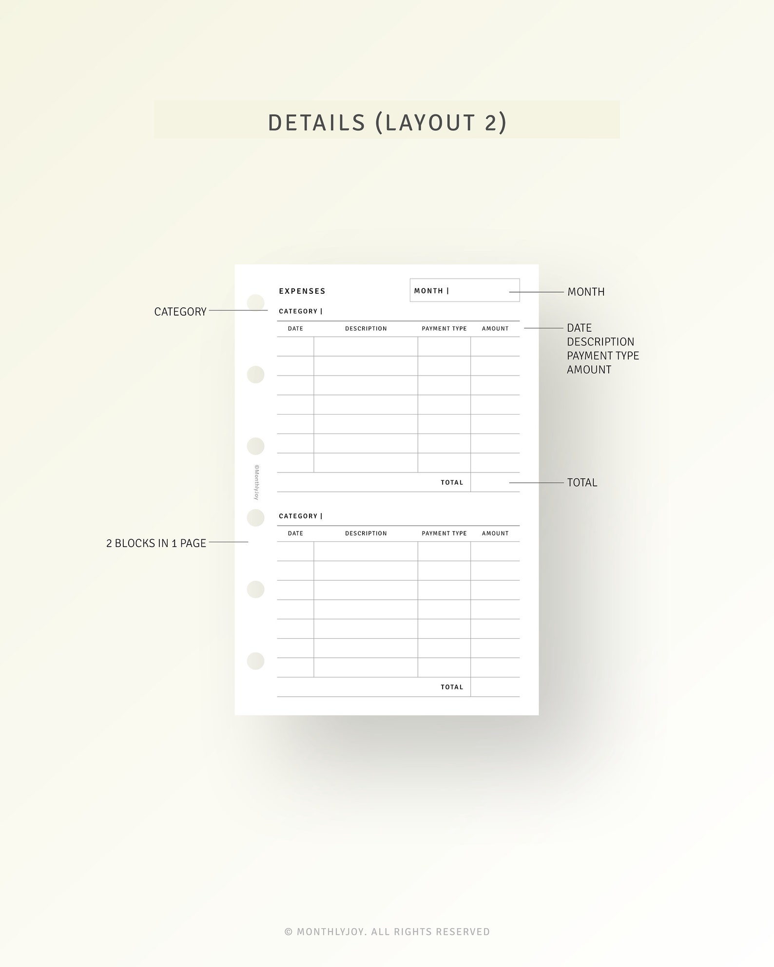 Monthly Expense Tracker Pocket Planner Printable Spending Log, Personal ...