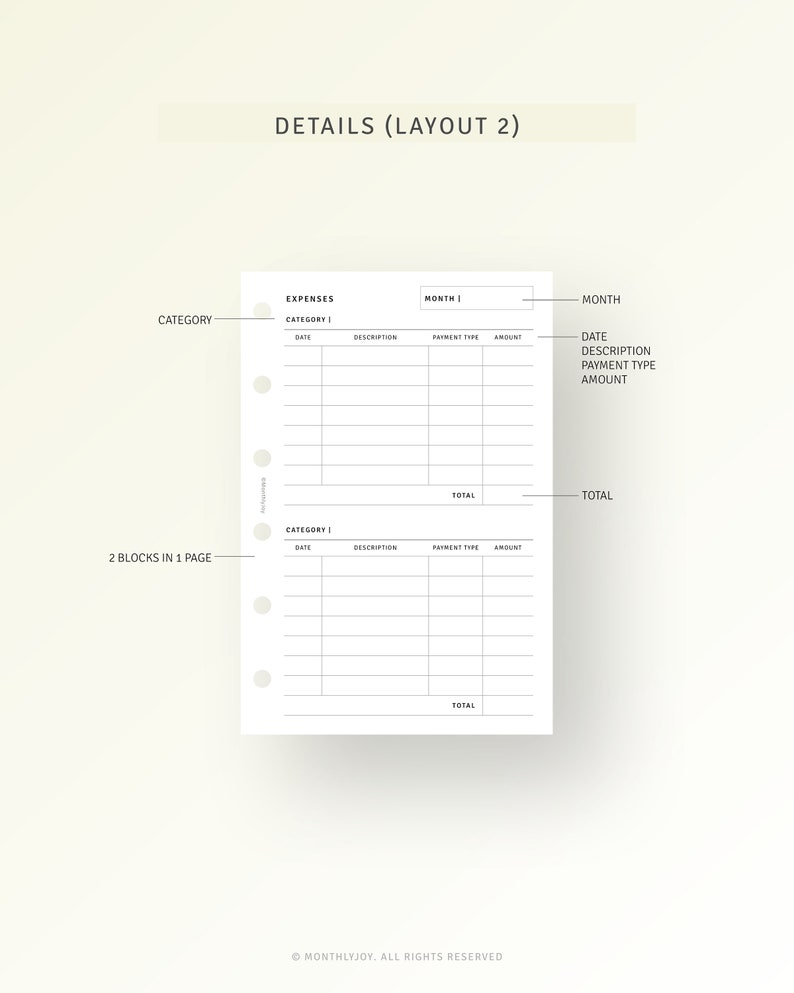 Monthly Expense Tracker Pocket Planner Printable Spending Log, Personal ...