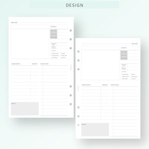 Recipe Planner Half Letter Printable Inserts Kitchen Recipe - Etsy