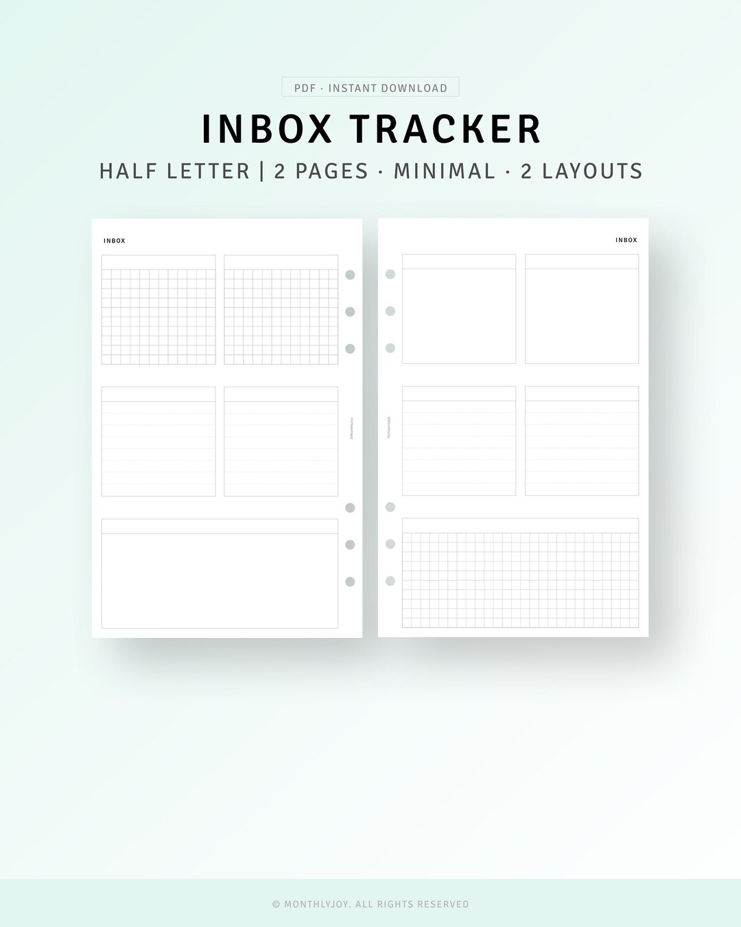 Printable Inbox Planner Tracker Half Letter Inserts, to Do List, Get It ...