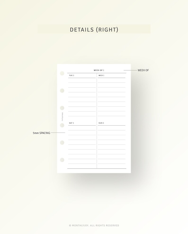 Weekly Planner Pages Pocket Planner Printable Week on Two Pages ...