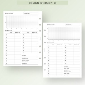 Walking Log Journal Printable Personal Wide Inserts, Step Log Tracker ...