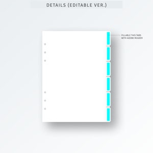 A5 Planner Dividers Printable | PDF, PNG | Editable Side Tabs Template ...